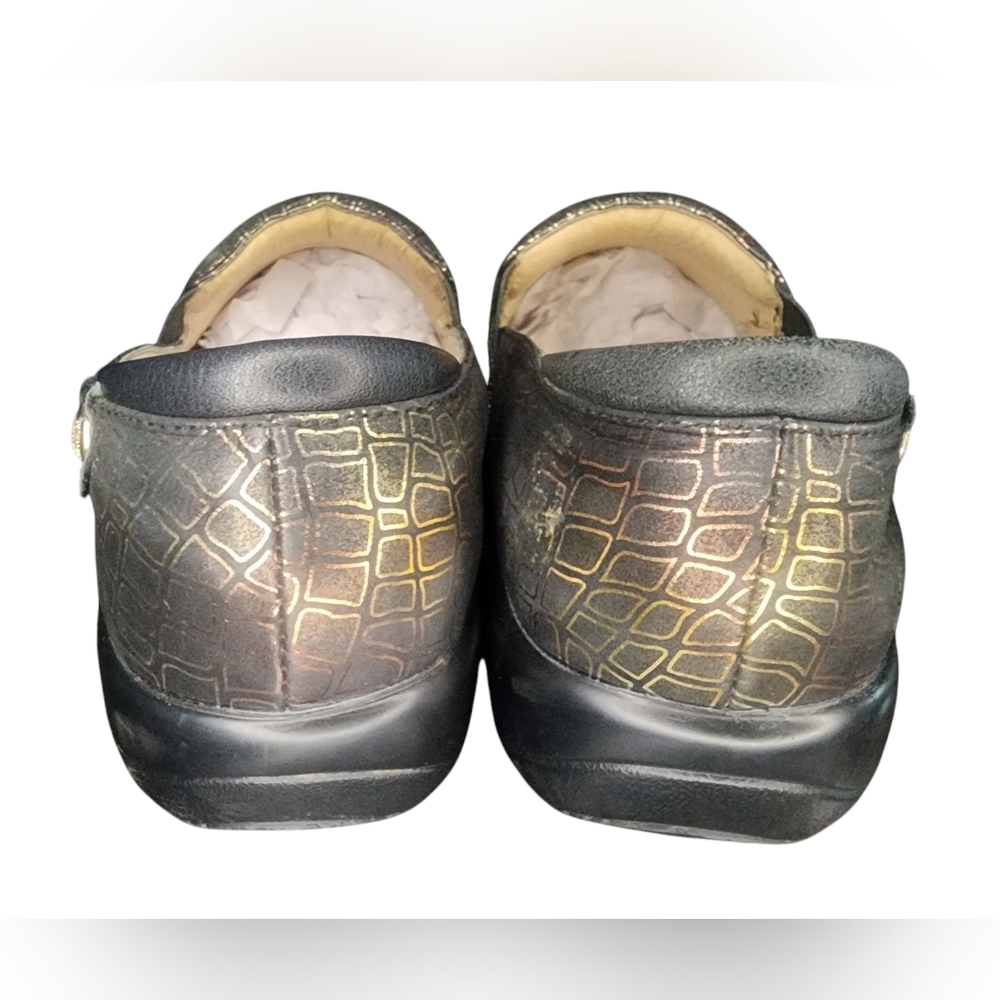 ALEGRIA Keli Fancy Giraffe Gold and Black Clogs, Womens 38 EU (8-8.5 US) - Picture 5 of 10